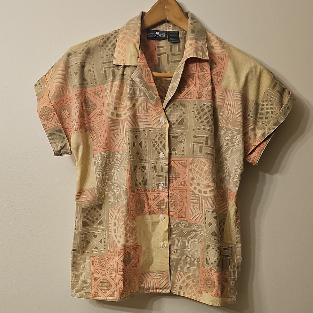Vintage Cabin Creek Multicolor Geometric Button-Down Shirt